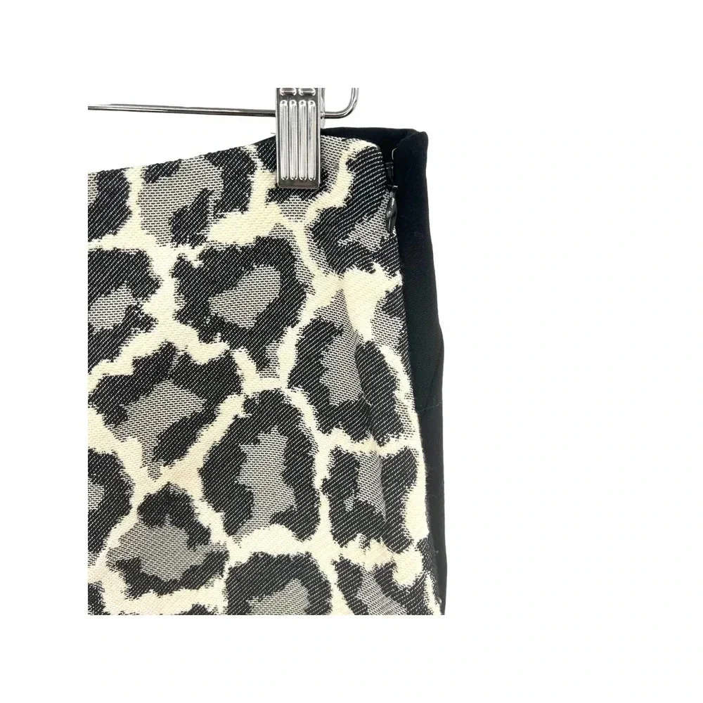 Diane Von Furstenberg Emma Leopard Print Pencil Skirt‎ Black Size 12